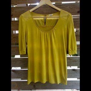 Fossil 3/4 Mustard Blouse
